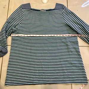 Coldwater Creek Green and Black Striped Top